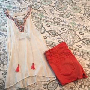 Orange and white outfit